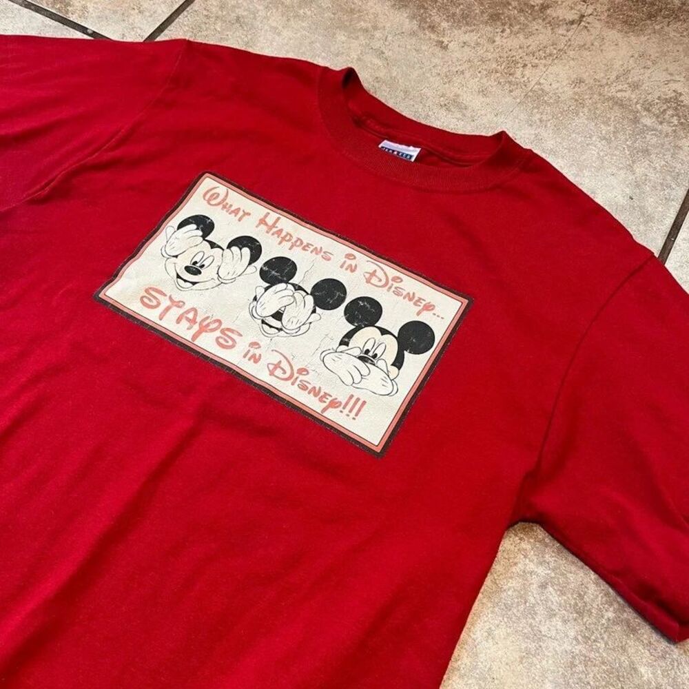Vintage 90s Jerzees Disney Mickey Mouse Graphic Tee Red Size S